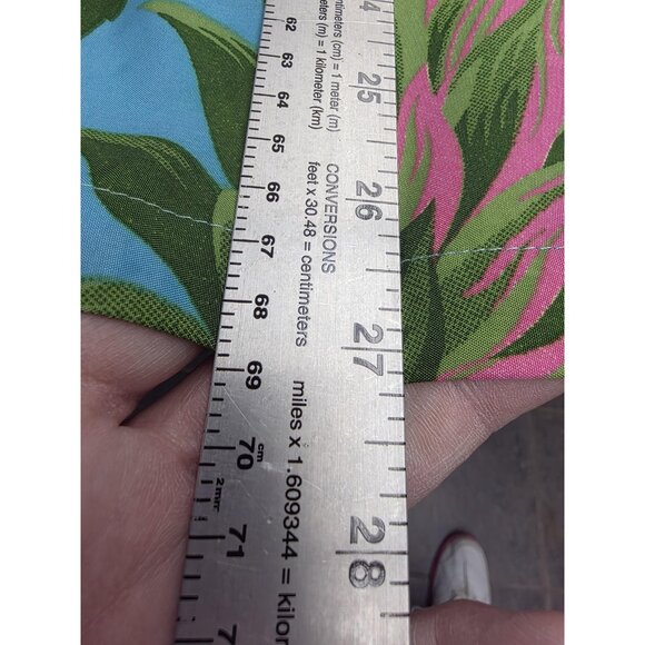 King Kamehameha Shirt Mens XL Blue Hawaiian Aloha Floral Print Pineapple Camp - Picture 10 of 10